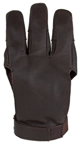 Size S-XL Damascus Deerskin Black Leather Three Finger Archery Shooting Gloves 