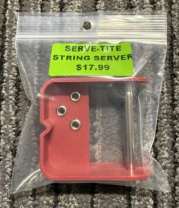 A red Serve-Tite string server packaged with a price tag of $17.99.