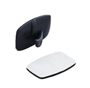 Black and white rearview side mirror for vehicles.