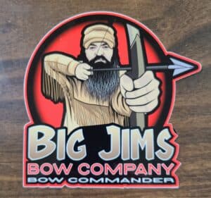 Logo for Big Jim's Bow Company featuring an archer.