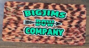 Logo for Big Jims Bow Company with an arrow graphic.