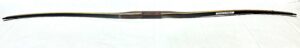 A traditional wooden tool with a woven leather grip.