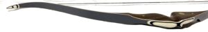 Close-up of a black guitar strap with white edges.