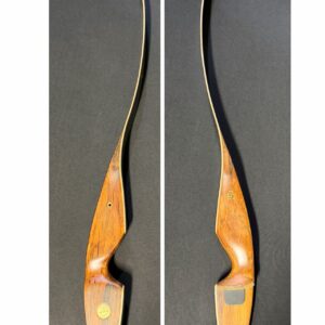 Split view of wooden recurve bow